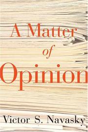 Book Cover for A MATTER OF OPINION