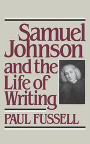 Book Cover for SAMUEL JOHNSON AND THE LIFE OF WRITING