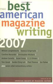Cover art for THE BEST AMERICAN MAGAZINE WRITING 2007
