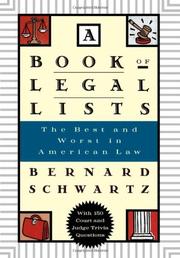 Book Cover for A BOOK OF LEGAL LISTS