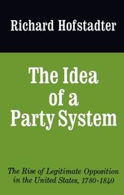 Cover art for THE IDEA OF A PARTY SYSTEM