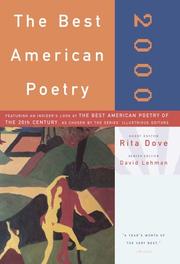 Cover art for THE BEST AMERICAN POETRY 2000