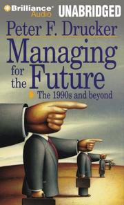 Book Cover for MANAGING FOR THE FUTURE