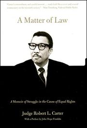 Book Cover for A MATTER OF LAW