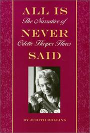 Cover art for ALL IS NEVER SAID