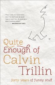 Cover art for QUITE ENOUGH OF CALVIN TRILLIN