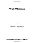 Cover art for WALT WHITMAN
