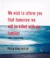 Cover art for WE WISH TO INFORM YOU THAT TOMORROW WE WILL BE KILLED WITH OUR FAMILIES